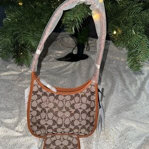 Crystal Signature Jacquard Shoulder Bag with crystal wallet